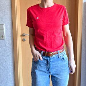 Brooks Brothers 346 Red Crew Neck Short Sleeve Baby Tee Shirt Women's Size Small
